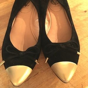 Vince Camuto Black Suede Ballerina Flats